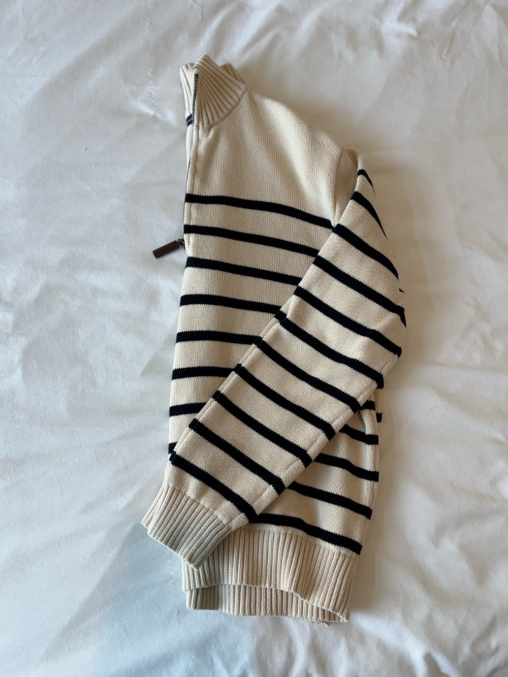 Brandy Melville Cream and Black Striped Sweater